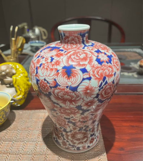 景德镇陶瓷器花瓶万花梅瓶仿古中式客厅家居插...