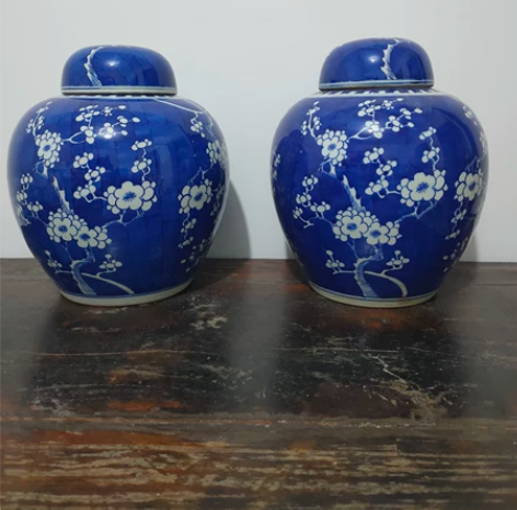 纯手工绘画景德镇瓷器，冰梅盖罐，个大，茶叶...