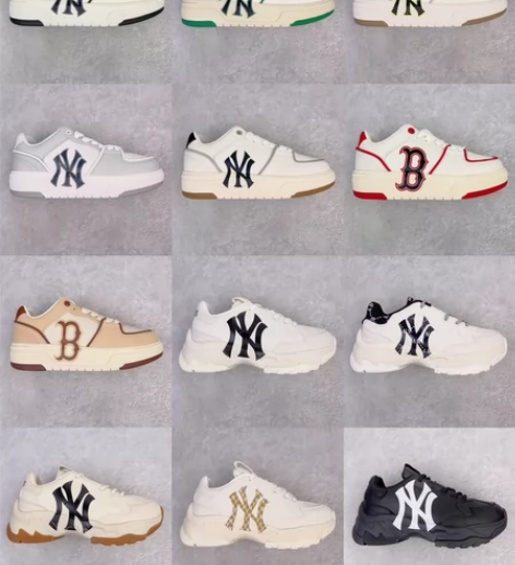 MLB 纽约洋基队增高复古风印花老爹鞋 M...