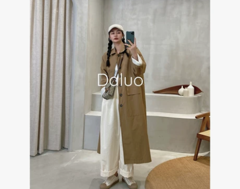 大罗Daluo 日系潮牌设计师系列 复古宽...