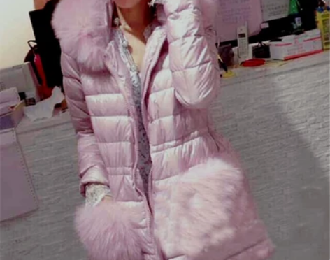欧洲站2014秋冬季新款潮女装 狐狸毛帽修...
