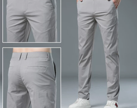 香港2023春夏薄款冰丝休闲裤男小直筒韩版...