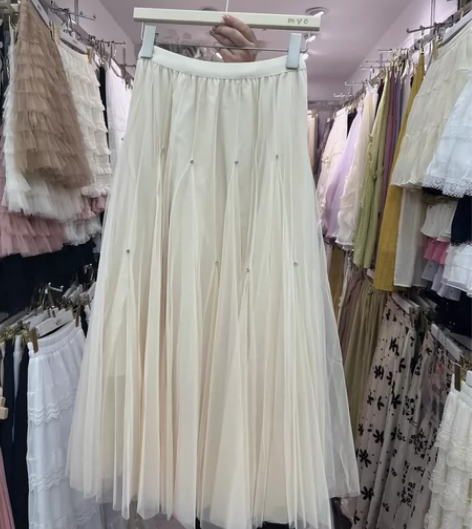 60包邮 超级重工艺钻石大摆网纱裙 全新重...