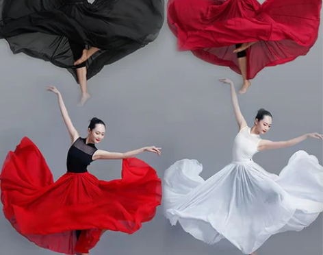 720度舞蹈大摆裙古典舞半身纱裙新疆舞演出...