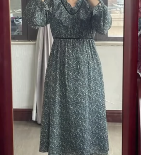 全新实拍艾莉商贸首富制fufu法式荷叶边连...