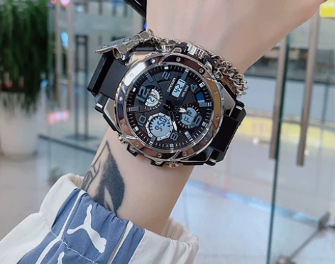 潮流男生机械手表学生初高中运动十大品牌电子...