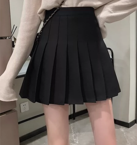 黑色高腰百褶裙女 超显瘦 好质量m码 喜欢...