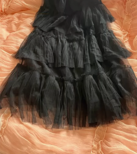 黑色蛋糕纱裙腰围58弹到78左右 感兴趣的...