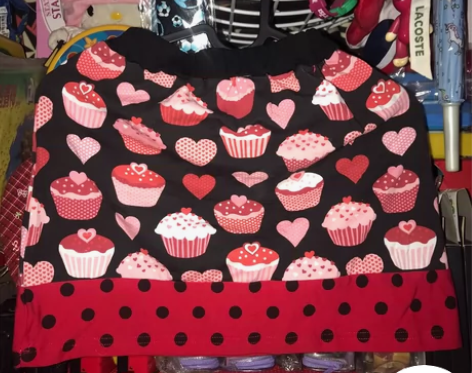 蛋糕卡通图案半身裙 裙长：36cm 腰围：...