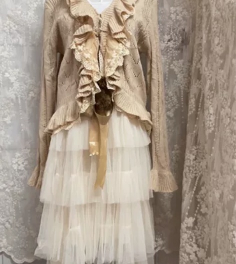 2023春款多层网纱拼接蛋糕半身裙高腰显瘦...