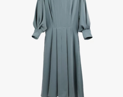 MC2017春装新款 复古气质花苞袖连衣裙...