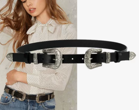 皮带女头层牛皮窄简约百搭真皮 韩连衣裙in...