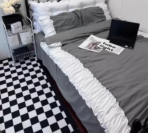 ins公主风韩式花边床上四件套床裙款宿舍床...