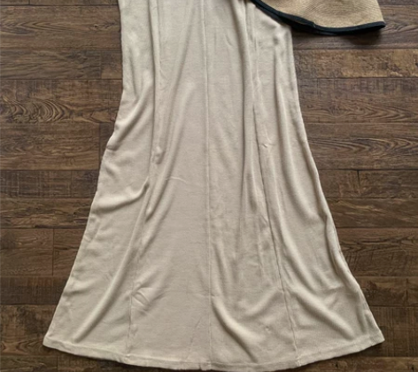 全新正品earth日系森女风华夫格短袖长裙...