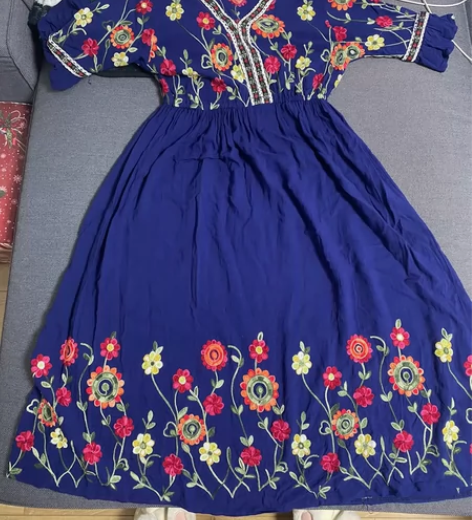 民族风蓝色长裙 度假海边东南亚长裙 感兴趣...