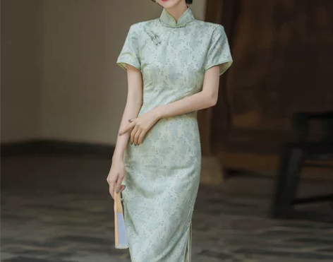 旗袍绿色气质中性风国风 都是闲置在家里 只...