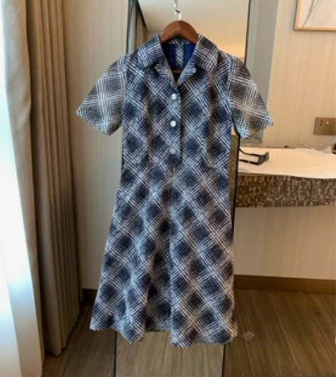 vintage格子衬衫裙子 中古风  Jy...