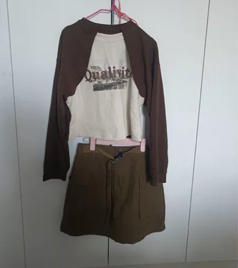 工装风卫衣半身裙套装L码全新非爱依服 全新...