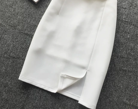 前侧开叉一步裙春夏包臀裙气质中裙百搭显瘦通...