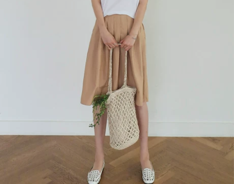 2020夏季新款高腰纯棉挺括A字中裙百搭显...