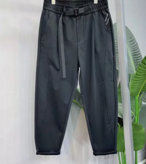 痞帅哈伦裤子男春夏新款搭配腰带休闲裤男潮牌...