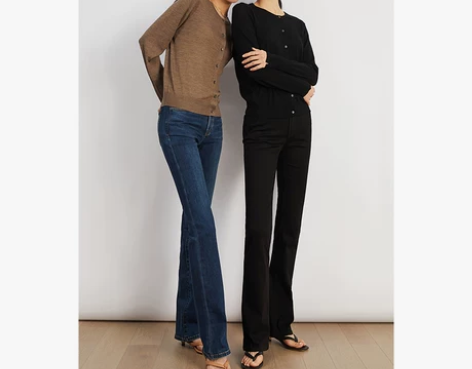 喇叭牛仔裤 牛仔裤喇叭裤高腰畅点徐Chan...