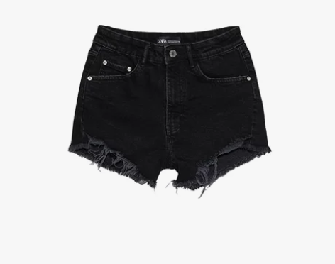 ZARA新款 TRF 女装 高腰牛仔短裤 ...