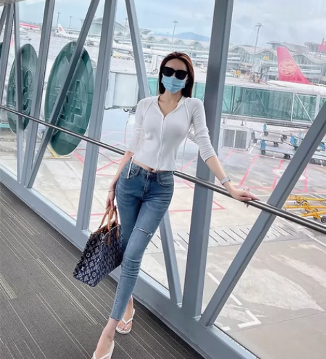 SX善喜复古色高腰弹力百搭牛仔裤女修身显瘦...