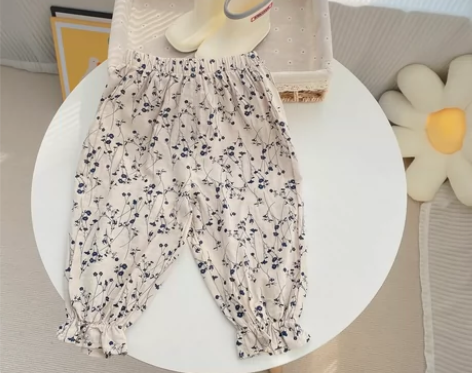 半团防蚊裤，棉麻蓝色，尺寸80-120，具...