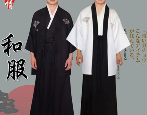 日本传统男士正装和服家居浴衣睡袍武士服co...