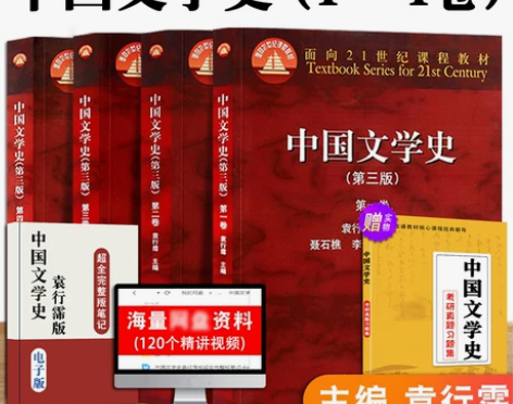 中国文学史袁行霈第三版3版1234册全4本...