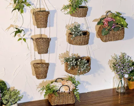 挂墙挂壁挂墙壁装饰森系挂饰麻绳编织壁挂小花...