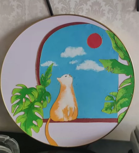 掐丝工艺画，四年级的姑娘做的 感兴趣的话点...