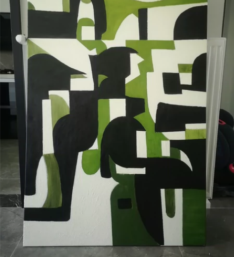 无框自制装饰画，丙烯肌理画。90×135 ...