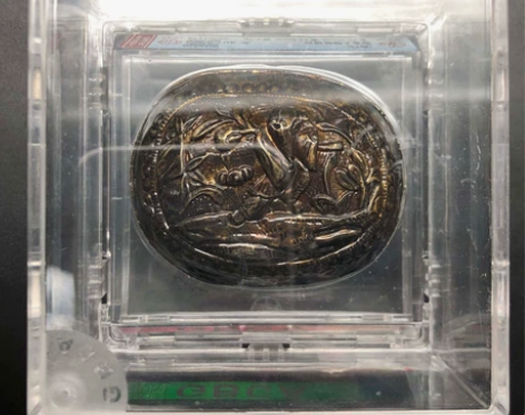 清代银鎏金帽饰，公博评级，保真包老，帽顶帽...