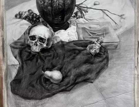 全开长期素描写生作品 耗时四天 可供临摹学...