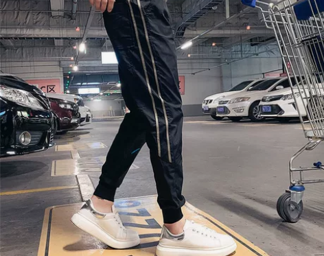 夏季冰丝弹力裤子男士束脚休闲修身裤网红同款...