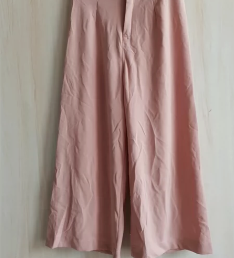 实拍全新有吊牌夏季粉色七分裤阔腿裤 腰围3...