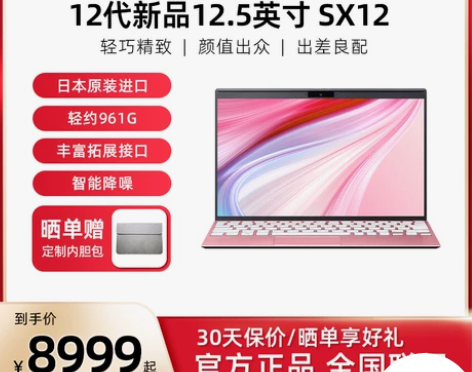 VAIO SX12 粉色笔记本电脑轻薄本1...