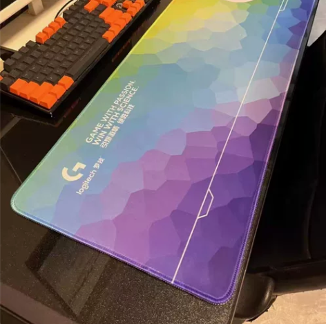 全新 批发罗技鼠标垫 渐变色樱花粉炫彩超大...