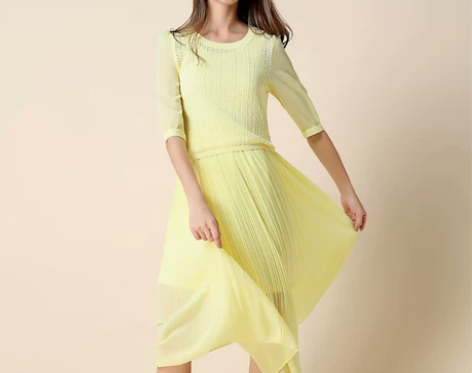 简朵女装春季新品韩版修身淑女针织上衣中长款...