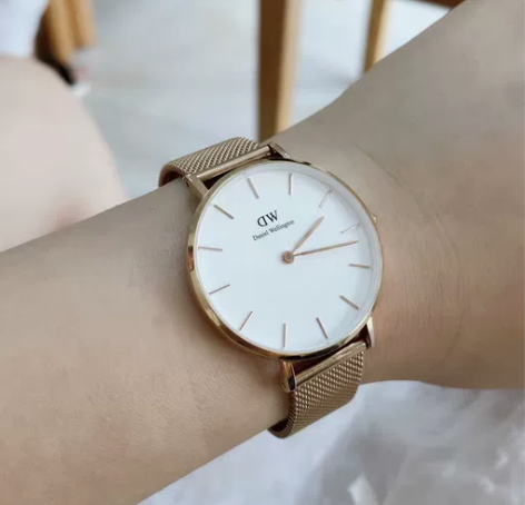 dw手表女+PETITE系列优雅玫瑰金石英...