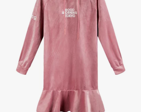 拉贝缇金丝绒连帽连衣裙   秋冬季新款… ...