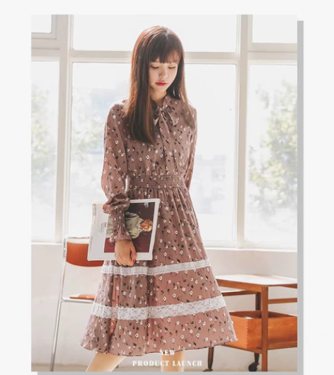 拉夏贝尔Thenext 碎花内搭连衣裙 新...