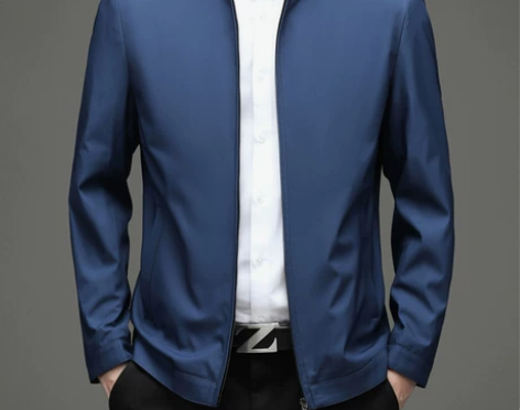 啄木鸟春秋新款男装中年夹克立领宽松外套商务...