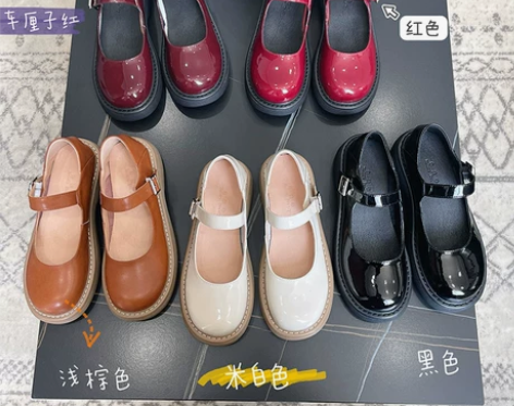 自然卷2021新款玛丽珍鞋日系jk软妹圆头...