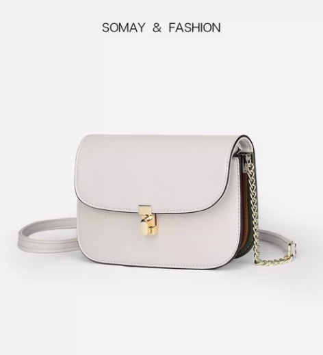 Somay白色链条包包女新款秋冬百搭单肩斜...