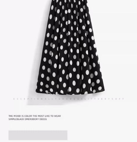 ?春夏雪纺印花大波点半身裙甜美度假仙女A字...