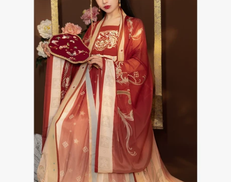 恋霜凤钗令汉服女原创中国风古装唐制齐胸诃子...