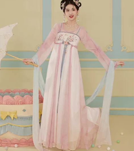 【出】七月夕原创汉服 春日叙 圆领短衫绣花...